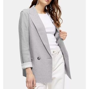 Topshop Raw Edge Double Knit Blazer